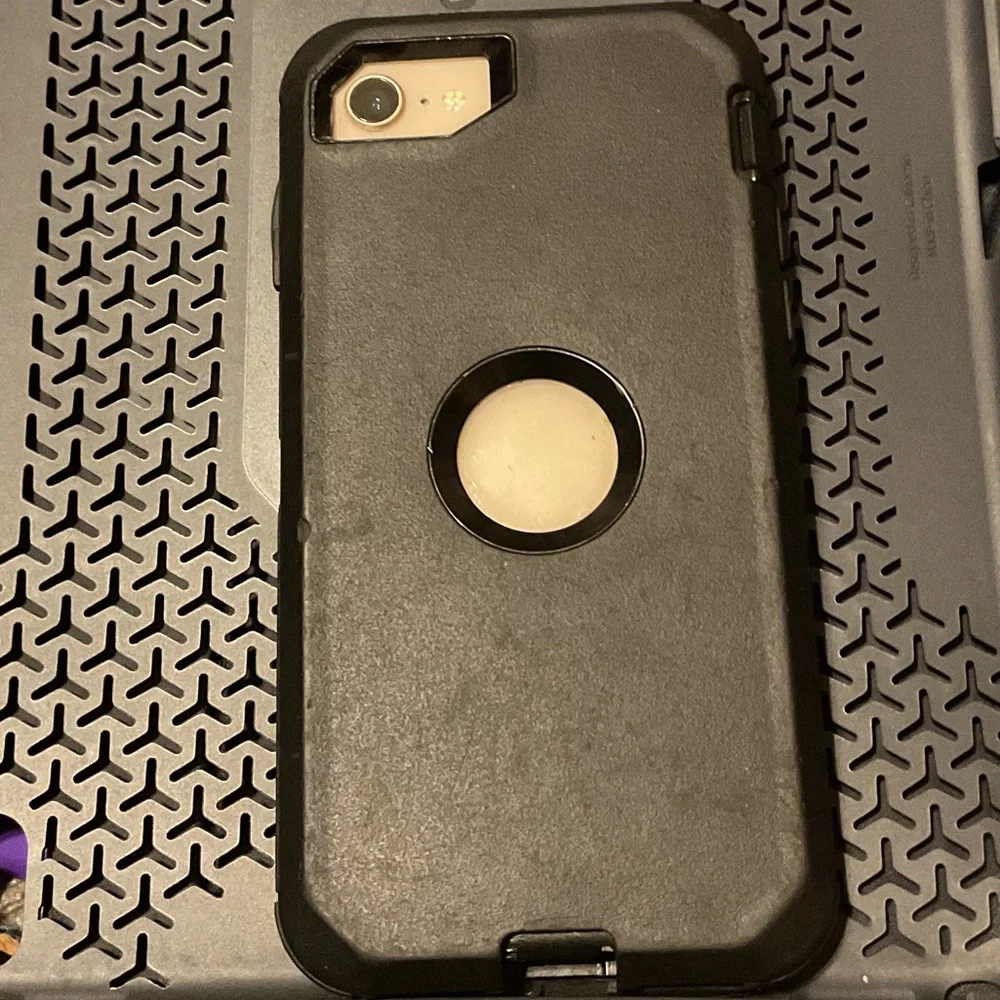 Apple iPhone with Black Case